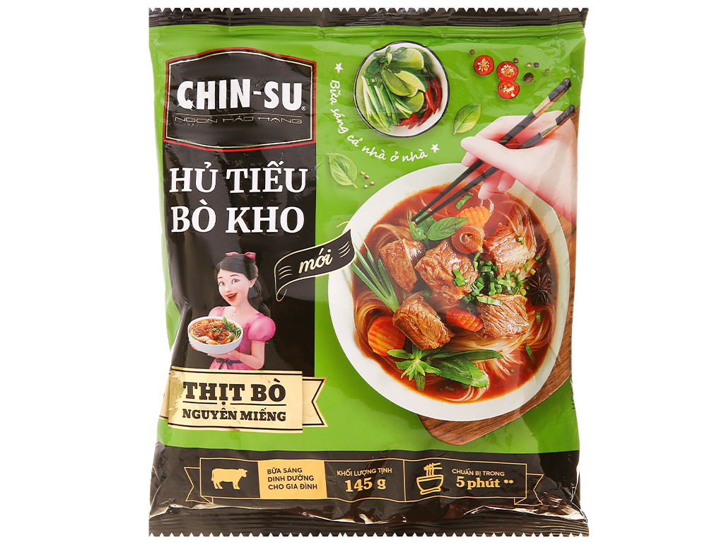 Hủ tiếu CHIN-SU Bò kho (có thịt) 15gói x 145gr